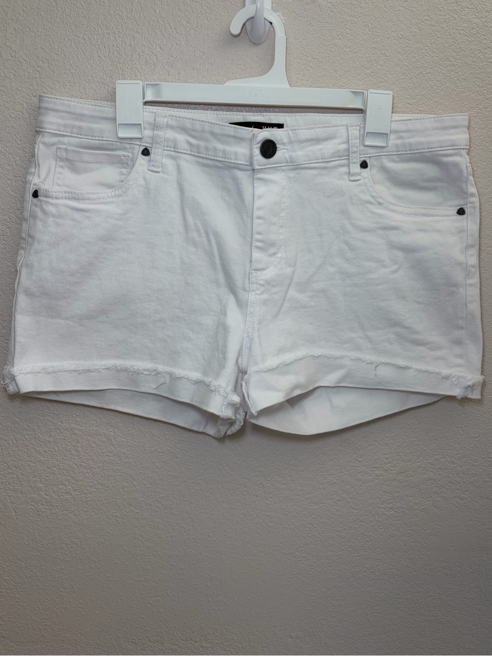 Kut from the Kloth Kity Denim Boyfriend Shorts White Denim Jean Shorts Sz 14 - Picture 3 of 16
